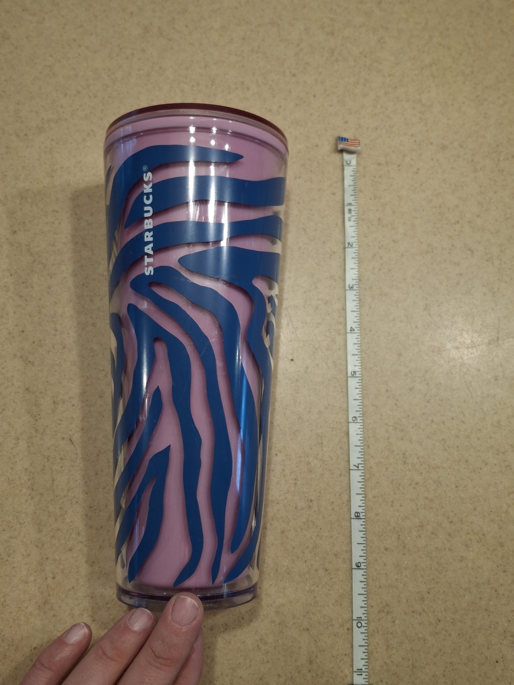 Starbucks Pink and Blue Zebra Tumbler